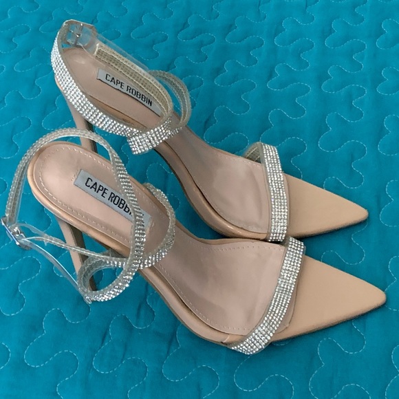 CAPE ROBBIN -Rhinestones Clear Straps Heels - Picture 4 of 11